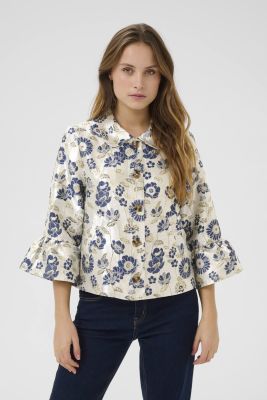 Culture Naisten Paitatakki, BROOKE JACKET Dark Blue/Silver Flo