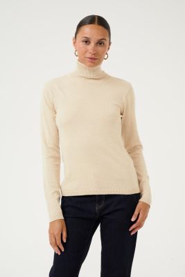 Culture Naisten Poolokauluksellinen Neule, ANNEMARIE ROLLNECK Warm Sand Melange