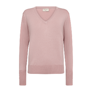 Freequent naisten neule, KATIE PULLOVER V-NECK Vaaleanpunainen