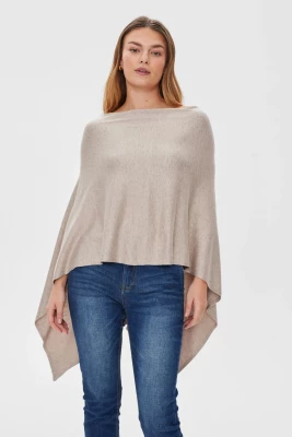 Freequent  Naisten Neuleponcho, Claudisse S Cape Beige