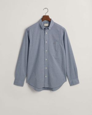 Gant kauluspaita, POPLIN MICRO MULTI CHECK Sininen Ruutu