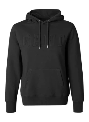 Gant miesten collegehuppari, EMBOSSWED SWEAT HOODIE Musta