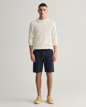 Gant miesten collegeshortsit, REG SHIELD SWEAT SHORTS Tummansininen