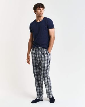 Gant Miesten Flanellihousut, FLANNEL PANT Sininen Ruutu