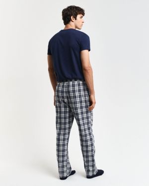 Gant Miesten Flanellihousut, FLANNEL PANT Sininen Ruutu