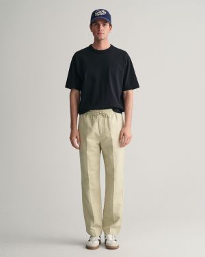 Gant miesten housut, COTTON LINEN TROUSER Beige