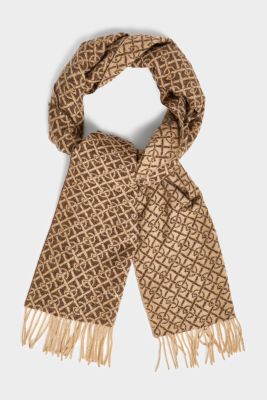 Gant miesten huivi, PATTERN WOVEN SCARF Ruskea Kuosi