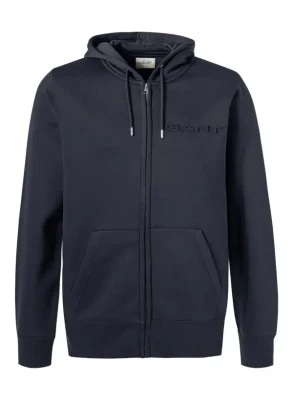 Gant miesten huppari, EMBOSSED FULL ZIP HOODIE Tummansininen