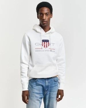 Gant miesten huppari, REG ARCHIVE SHIELD HOODIE Valkoinen