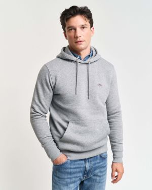 Gant miesten huppari,  REG SHIELD HOODIE Keskiharmaa