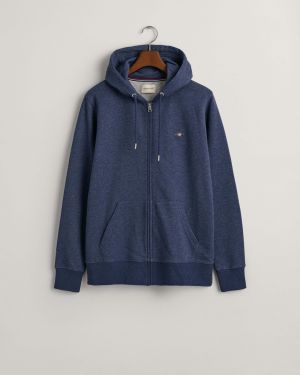 Gant miesten huppari, SHIELD FULL ZIP HOODIE Indigo