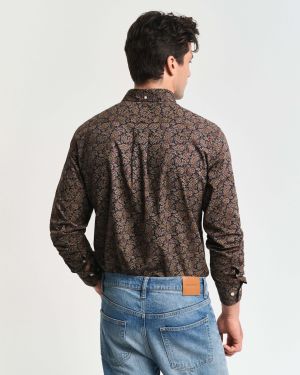 Gant Miesten Kauluspaita, PAISLEY PRINTED SHIRT Sininen Kuosi