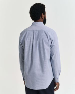 Gant miesten kauluspaita, REG DOBBY DOT STRIPE SHIRT Raidallinen Sininen