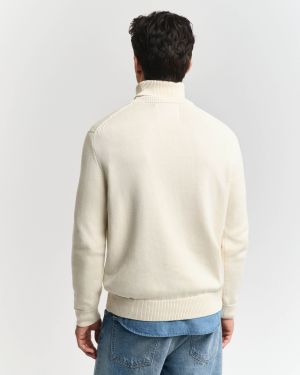 Gant miesten neule, GANT GRAPHIC TURTLE NECK Luonnonvalkoinen