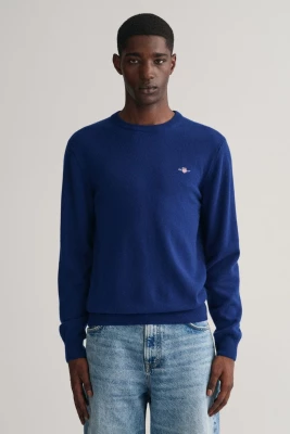 Gant miesten neule, SUPERFINE LAMBSWOOL C-NECK Indigo