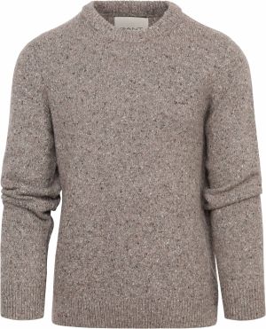 Gant miesten neule, WOOL NEPS C-NECK Tummanharmaa