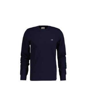 Gant miesten paita, SLIM PIQUE LS T-SHIRT Tummansininen