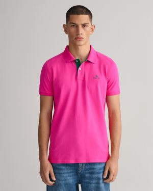 Gant Miesten Pikeepaita, Contrast Collar Pinkki