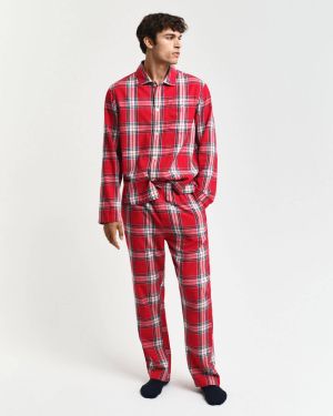 Gant Miesten Pyjamahousut, FLANNEL PANT Punainen Ruutu