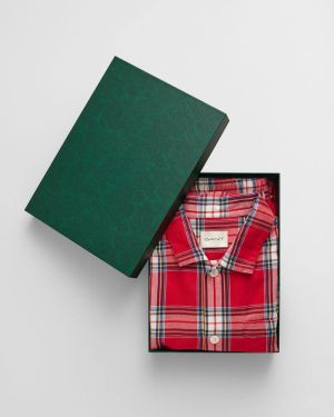 Gant Miesten Pyjamahousut, FLANNEL PANT Punainen Ruutu