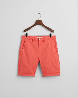 Gant miesten shortsit, SLIM SUNFADED SHORTS Punainen