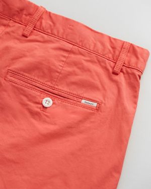 Gant miesten shortsit, SLIM SUNFADED SHORTS Punainen