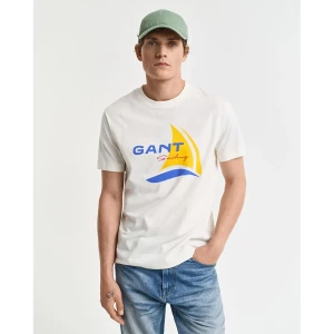 Gant miesten t-paita, GRAPHIC SS T-SHIRT Valkoinen