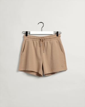 Gant Naisten Collegeshortsit REL ICON G SHORTS Vaalea Beige