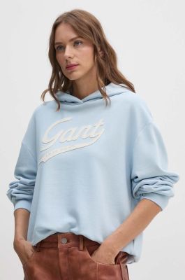 Gant naisten huppari, SCRIPT GRAPHIC HOODIE Vaaleansininen