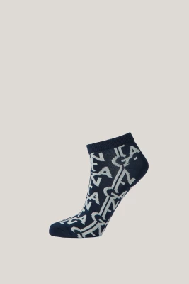 Gant naisten nilkkasukat, MONOGRAM INTARSIA ANKLE SOCKS Sininen Kuosi