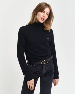 Gant naisten pooloneule, EXTRAFINE LAMBSWOOL ROLLNECK Musta