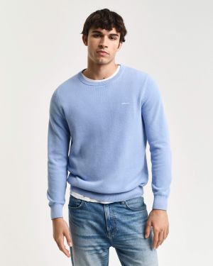 Gant neule, COTTON PIQUE C-NECK Vaaleansininen