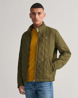 Gant tikkitakki, QUILTED WINDCHEATER Armeijanvihreä