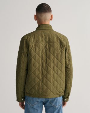 Gant tikkitakki, QUILTED WINDCHEATER Armeijanvihreä