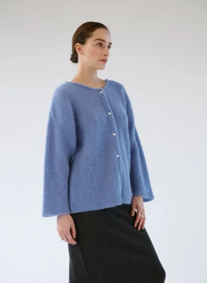 Gauhar Helsinki Naisten Neule, MOHAIR CARDIGAN AZURE Vaaleansininen