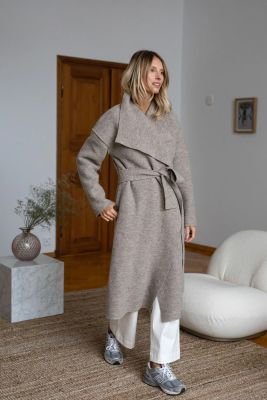 Gauhar Helsinki villakangastakki, WOOL COAT OATMEAL Hiekka