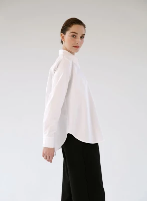 Gauhar Naisten Paita, CLASSIC COTTON SHIRT Valkoinen