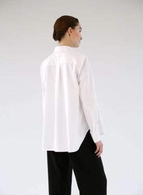 Gauhar Naisten Paita, CLASSIC COTTON SHIRT Valkoinen