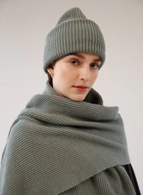 Gauhar naisten pipo, MERINO BEANIE AQUA Khaki