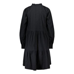 Gauhar Naisten Pitkähihainen Mekko, LONG SLEEVE RUFFLED DRESS Musta