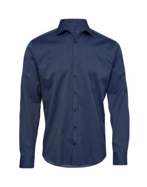 Gino marcello Miesten Kauluspaita, K SHIRT L/S MODERN FIT Sininen Kuosi