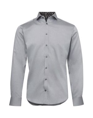 Gino marcello Miesten Kauluspaita, K SHIRT L/S MODERN FIT Vaaleanharmaa