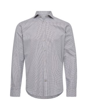 Gino marcello Miesten Kauluspaita, K SHIRT L/S MODERN FIT Valkopohjainen Kuosi