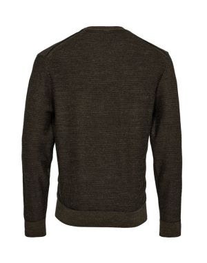 Gino marcello Miesten Neulepusero, K O-NECK WOOL MODERN FIT Kaakaonruskea