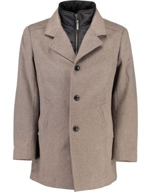 Gino marcello Miesten Villakangastakki, K 150481 WOOLEN COAT CASHMERE TOUCH Beige