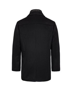 Gino marcello Miesten Villakangastakki, K 150481 WOOLEN COAT CASHMERE TOUCH Musta