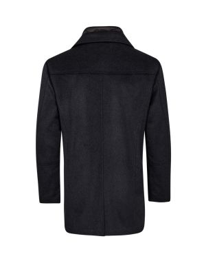 Gino marcello Miesten Villakangastakki, K 150481 WOOLEN COAT CASHMERE TOUCH Tummanharmaa