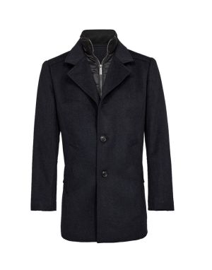 Gino marcello Miesten Villakangastakki, K 150481 WOOLEN COAT CASHMERE TOUCH Tummansininen