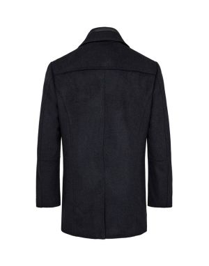 Gino marcello Miesten Villakangastakki, K 150481 WOOLEN COAT CASHMERE TOUCH Tummansininen