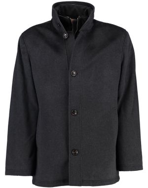 Gino marcello Miesten Villakangastakki, K BLACK BLUE WOOL COAT  Tummanharmaa